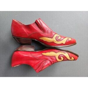 Nine West Size 7.5 - 8 Cowboy Shoes Ankle Western Boots Red 2 Tone Rockie